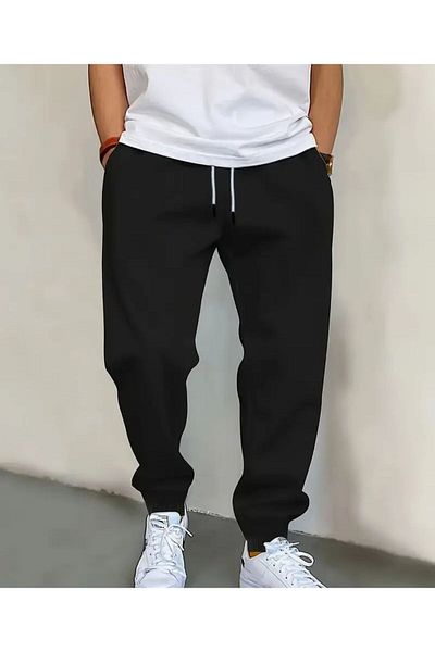 UYN SPORT Men's Black Jogger Leg Sport Sweatpants