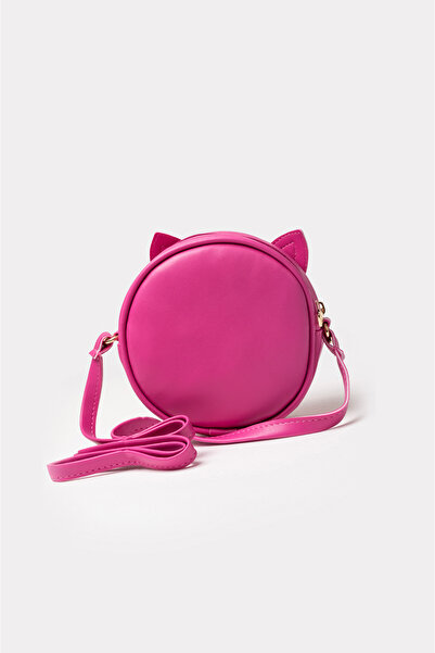 ICONE BAG Girl's Shoulder Bag with Round Cat Head Design Faux Girl's Bag