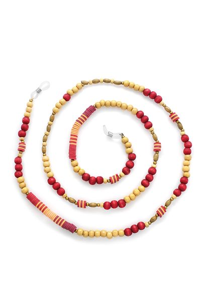 Tesbihane Handmade Red Color Transitional Ethnic Wooden Combination Authentic Glasses Hanger