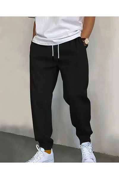 UYN SPORT Men's Black Jogger Leg Sport Sweatpants