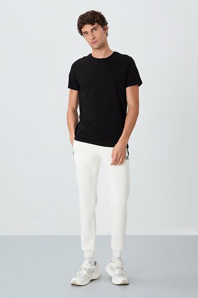 AIR JONES Tricou Calvin Black Basic pentru bărbați - 88245