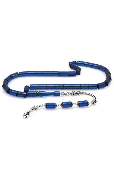 Tesbihane 925 проба срібний намисто з синім вогнем бурштину