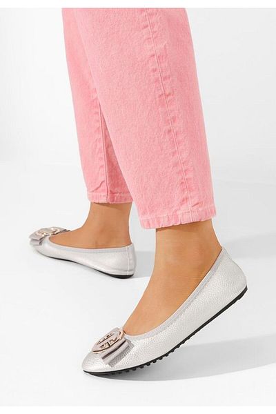 B T Shoes Balerini dama Elaith argintii