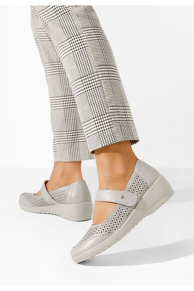 B T Shoes Morena grey strappy ballet flats