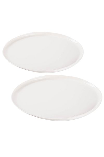 Tantitoni Sky White Porcelain Double Cake Plate Set 21.7cm