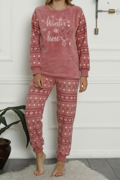 Nicoletta Γυναικείο Σετ Πιτζάμες Λούτρινο Welsoft DRIED ROSE
