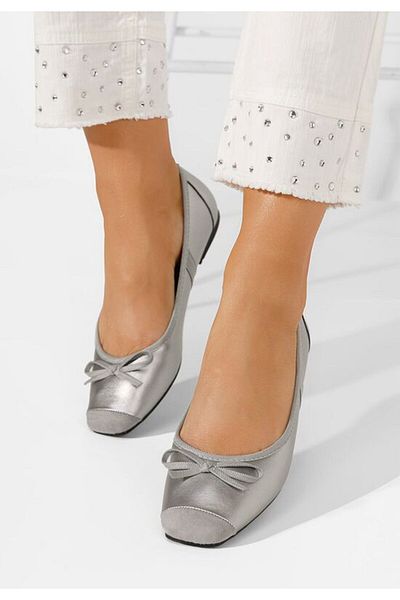 B T Shoes Balerini dama Valeriana V2 argintii