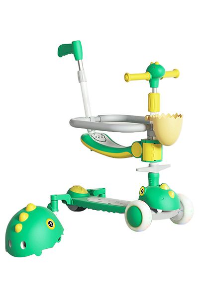 Ma Baby 5-in-1 Dinosaur Kick Scooter for Kids with Adjustable Handlebars