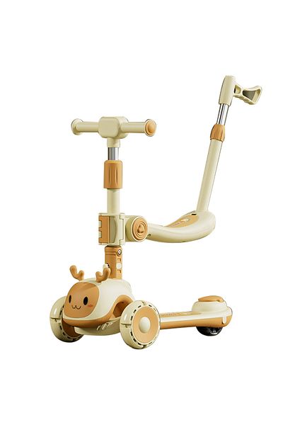 KidLe Kids Scooter 6-in-1 Children's Scooter with Adjustable Seat, Baby Scooter for 1-3-6 Years Boys Girls