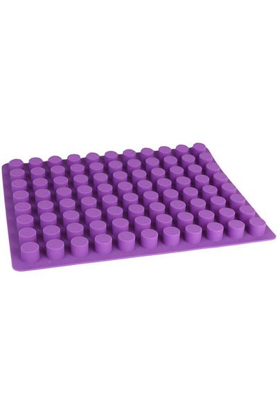 fulina Food Grade Silicone Ice Tray, 88 Freezer Compartments, Cylindrical Mold, Suitable for Freezer,Purple