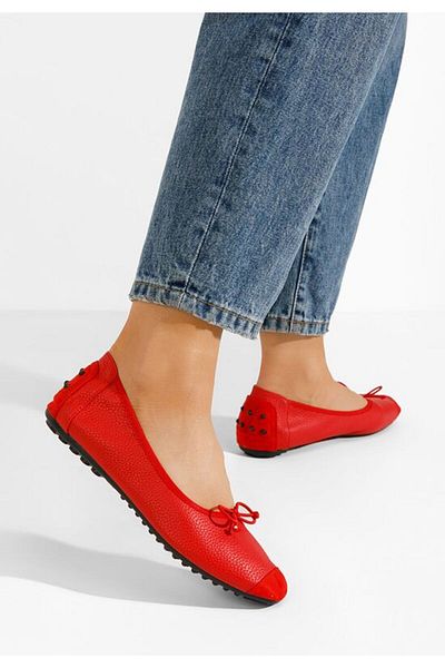 B T Shoes Amania V4 women's ballet flats, red