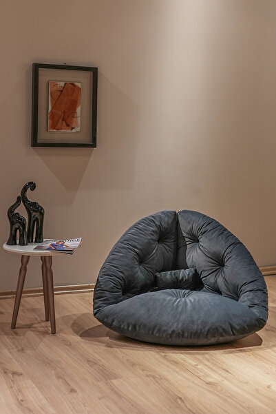 Berta Concept Buck Armut Koltuk Yer Minderi Puf Çok Amaçlı Füme