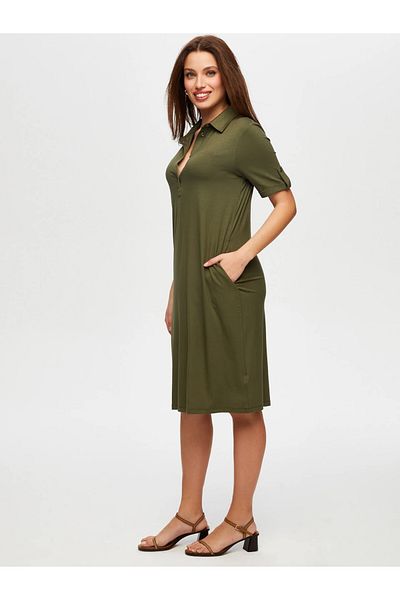 Faik Sönmez Μίντι φόρεμα με κοντό μανίκι Polo Neck - Casual Chic