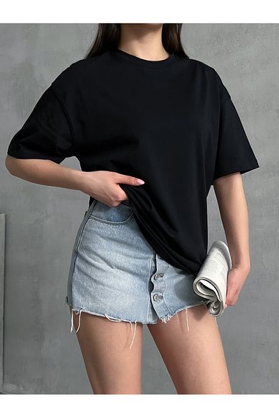 Oyga Γυναικείο μπλουζάκι Unisex με κοντό μανίκι φαρδιά εφαρμογή