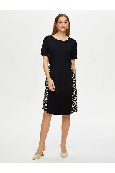 Faik Sönmez Rochie Midi Minimalistă - Mânecă Scurtă, Casual, Elegantă