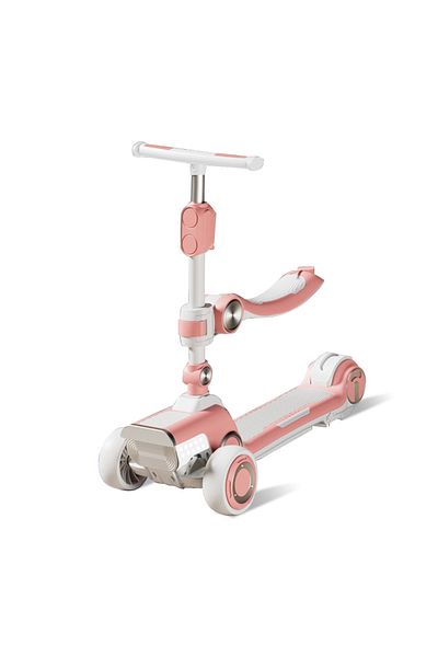 KidLe 3-In-1 Children's Electric Scooter with Flash Assist Wheels, Detachable Seat Bluetooth Function
