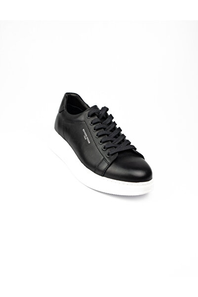 KOMCERO 2225 Black Leather Men's Sneaker Shoes