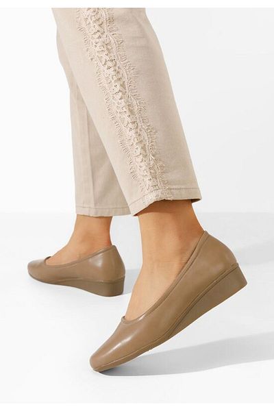 B T Shoes Balerini cu platforma Belimia kaki