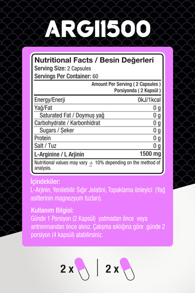 Effive Nutrition Effive Argı1500 - 120 Kapsül