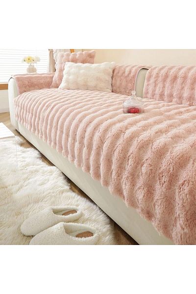 Paris Life Plush Bubble Three-Seat Sofa Cover, All Closes Like in the Photo (2Pcs 80X200+2Pcs 80X80) 4 Pieces
