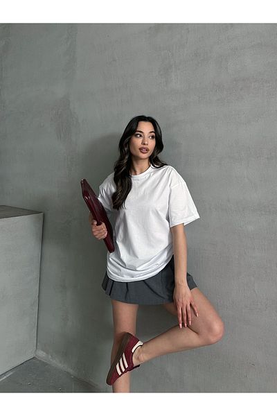 Oyga Γυναικείο μπλουζάκι Unisex με κοντό μανίκι φαρδιά εφαρμογή