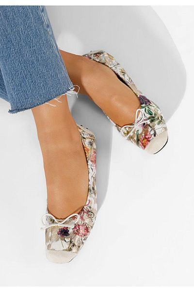 B T Shoes Balerini dama Doriya albi
