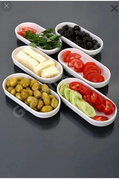 Pembishayatlar Porcelain 6-Piece Breakfast & Appetizer Presentation Plate Set