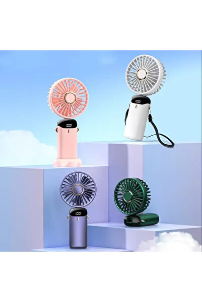 SIGHTZER Mini Klima Led Göstergeli Şarjlı El Fanı Vantilatör 5 Kademeli Hız S...