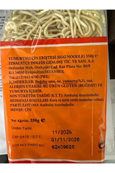 Genel Markalar Egg Noodle - Çin Eriştesi 350 gr