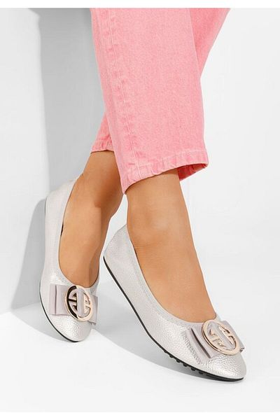 B T Shoes Balerini dama Elaith argintii