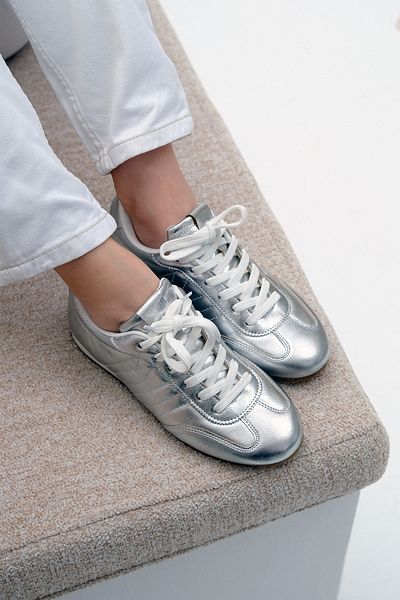 Marjin Zonya Silver Women's Sneakers - Stitched Sneakers