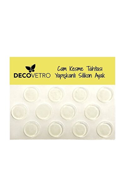 Decovetro Yapışkanlı Silikon Cam Kesme Tahtası Ayağı 18 Mm
