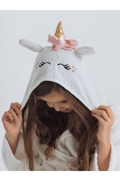 Formeya Kinderbademantel mit Kapuze, 100 % Baumwolle, wasserabsorbierend, mit Tierfiguren