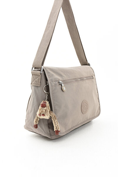 Morpelikan Unisex Water Resistant Sand Gray Crinkle Fabric Adjustable Cross Strap Work School and Shoulder Bag