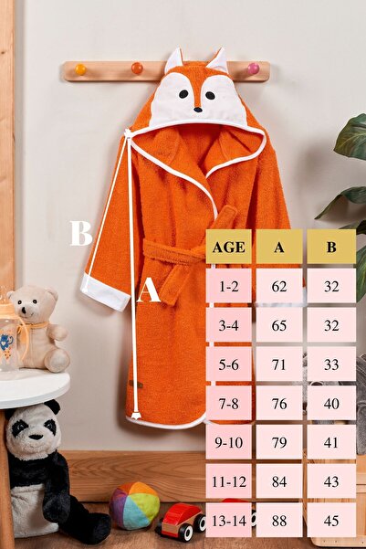 Formeya Hooded Children's Bathrobe 100% Cotton Water Absorbent Animal Figured
