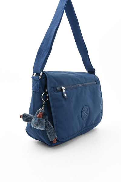 Morpelikan Unisex Water Resistant Blue Crinkle Fabric Adjustable Cross Strap Work School and Shoulder Bag