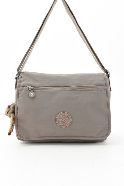 Morpelikan Unisex Water Resistant Sand Gray Crinkle Fabric Adjustable Cross Strap Work School and Shoulder Bag