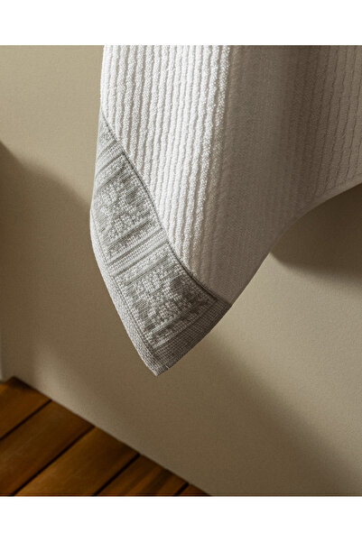 Madame Coco Zeste 100% бавовняний банний рушник - білий/сірий