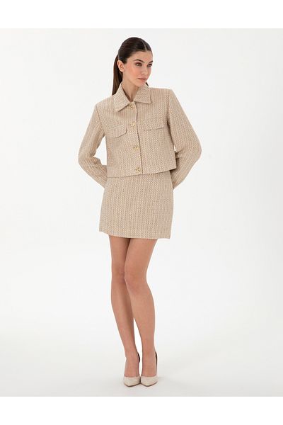 Pierre Cardin Beige A-Line Woven Skirt 50300037 -Vr011