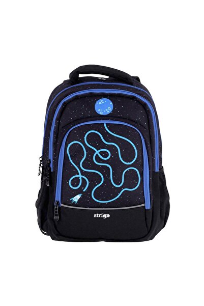Strigo Σχολική τσάντα 3 θέσεων Misty Black - Cosmos