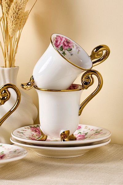 Perotti Porcelain Color Garden Coffee Cup for 6 People