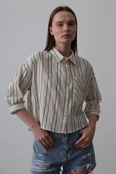 Butik Stripe Belt - Beige-Green