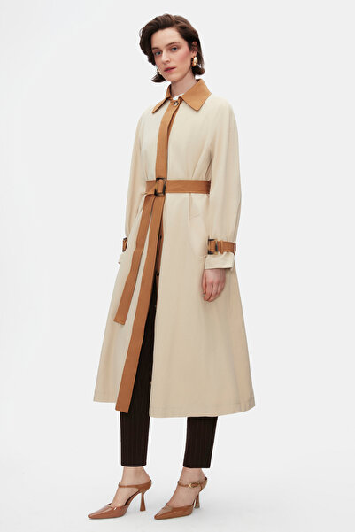 SHNWOMAN ÇİFT RENK KEMERLİ TRENÇKOT