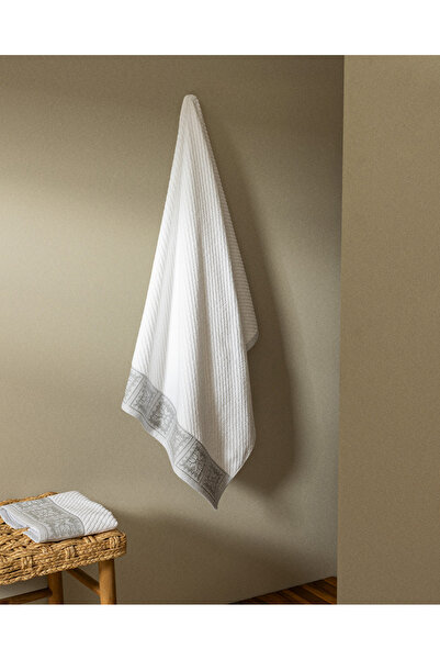 Madame Coco Zeste 100% бавовняний банний рушник - білий/сірий