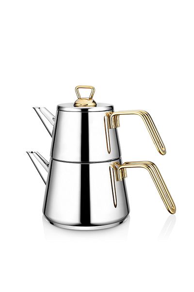 CAN Keops Pyramid Medium Size Gold Teapot Set