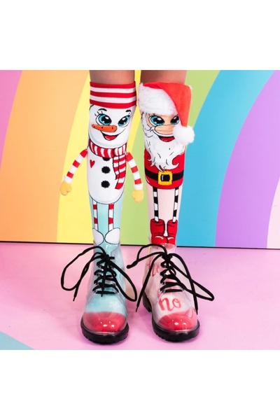 MADMIA Șosete lungi colorate Madmia unisex fantasy Santa and Snowman 3-5 ani
