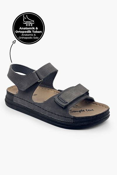 Beınsteps Daily Sandals Unisex Comfortable Orthopedic Sole Velcro Sandals