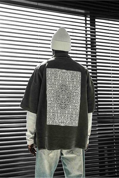 ablukaonline Ανδρικό πουκάμισο χωρίς μανίκια Oversize Πράσινο