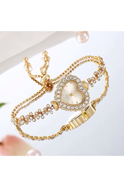 Toz Vintage Arista Heart Adjustable Vintage Retro Clock to the Wrist