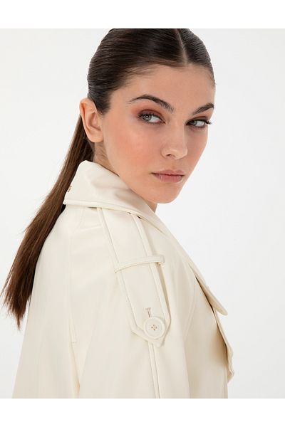Pierre Cardin Ecru Crop Top Coat 50306840 -Vr019